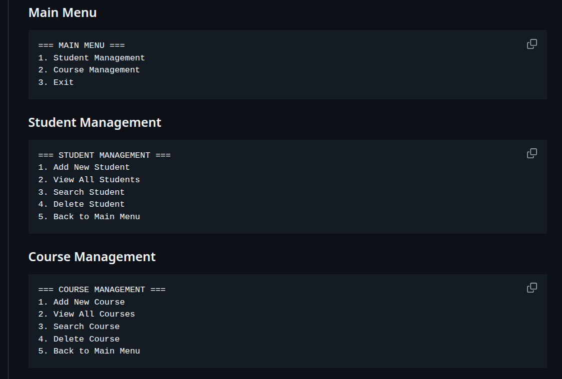 Student management system